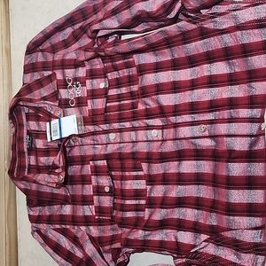 Coogi Women's flannel snap button shirt NWT XL